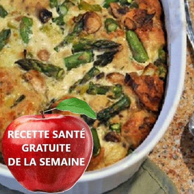 Image de Pouding aux pain aux asperges et fromage