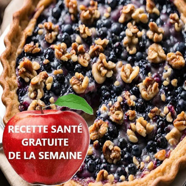 Image de Tarte au saumon et crevettes aux bleuets
